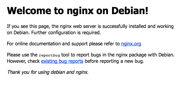 nginx Welcome page